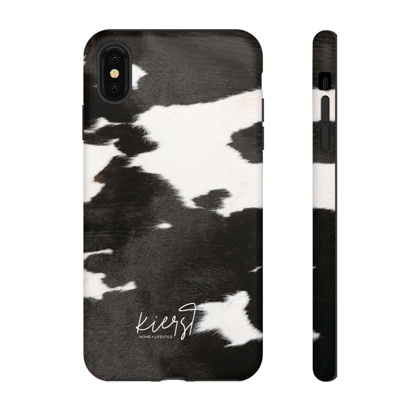 Black and White Cow Hide Print iPhone Case