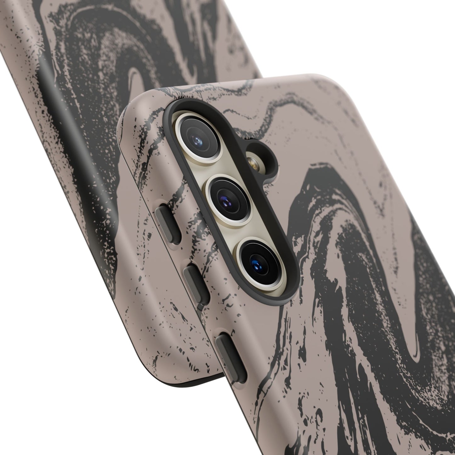 Taupe and Black Marble Samsung Galaxy Phone Case | Sleek, Durable Protection - Edgy, Modern Design