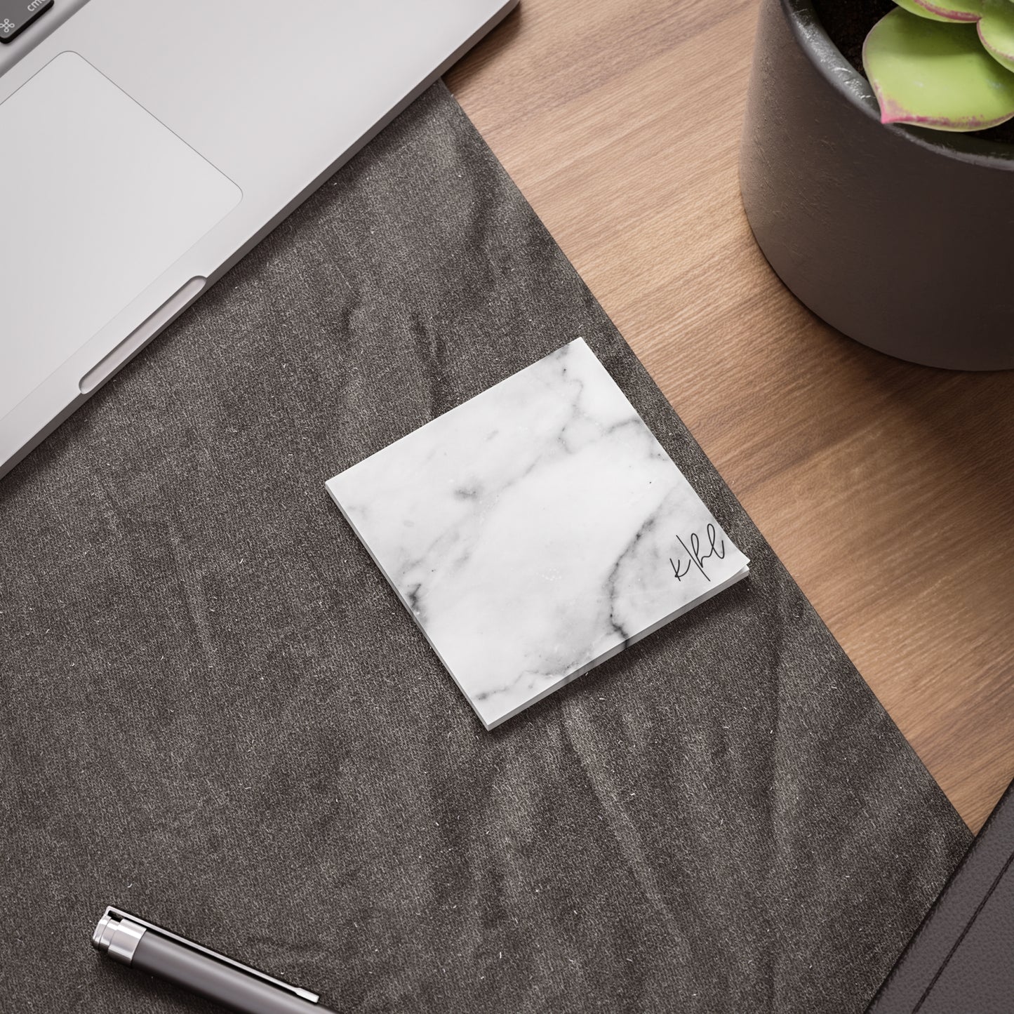 Lived-In Grey and White Marble Post-it® Note Pad