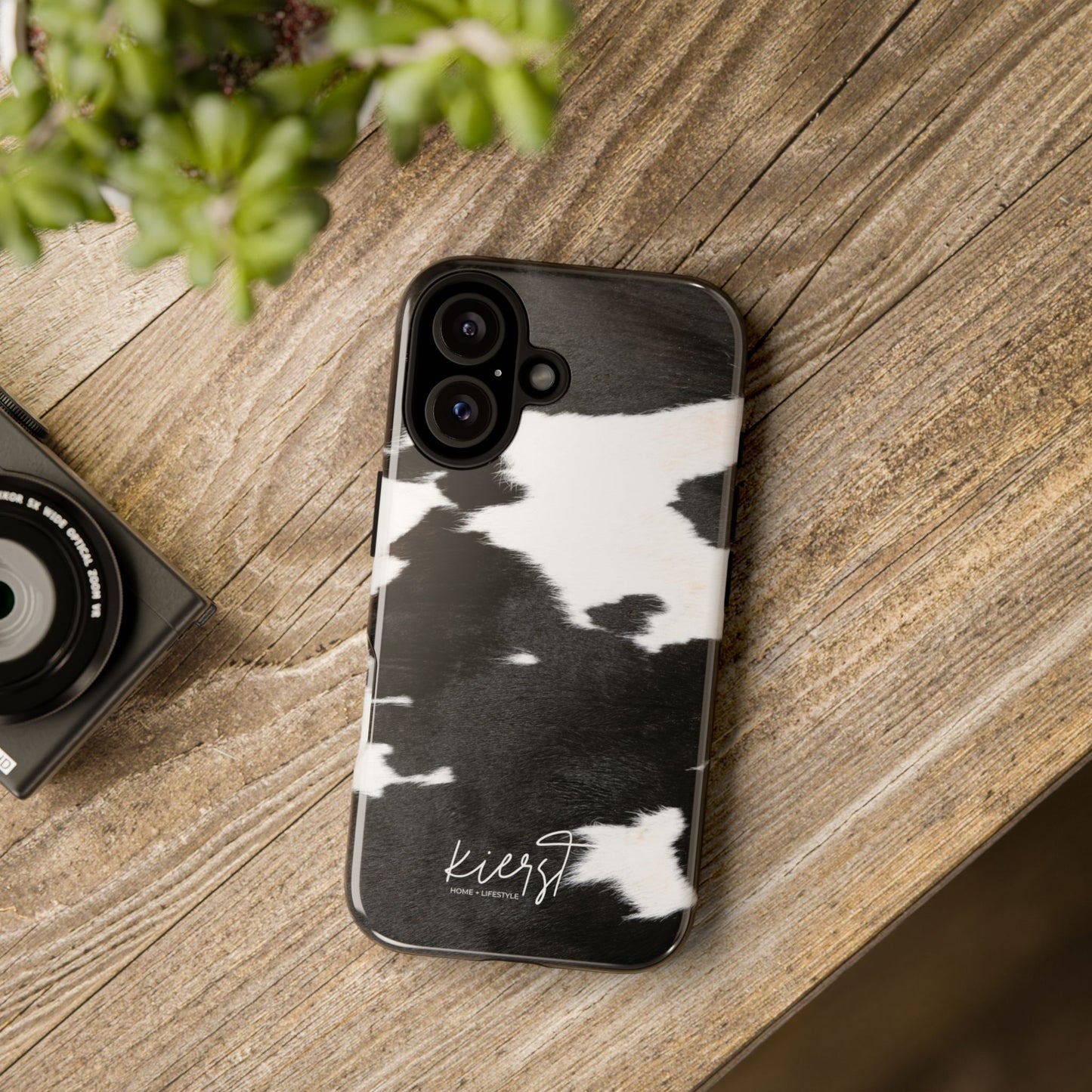Black and White Cow Hide Print iPhone Case