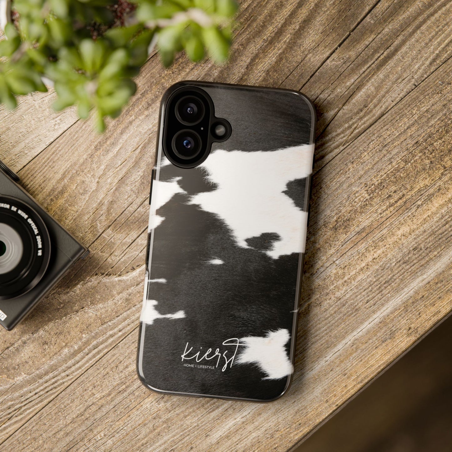 Black and White Cow Hide Print iPhone Case