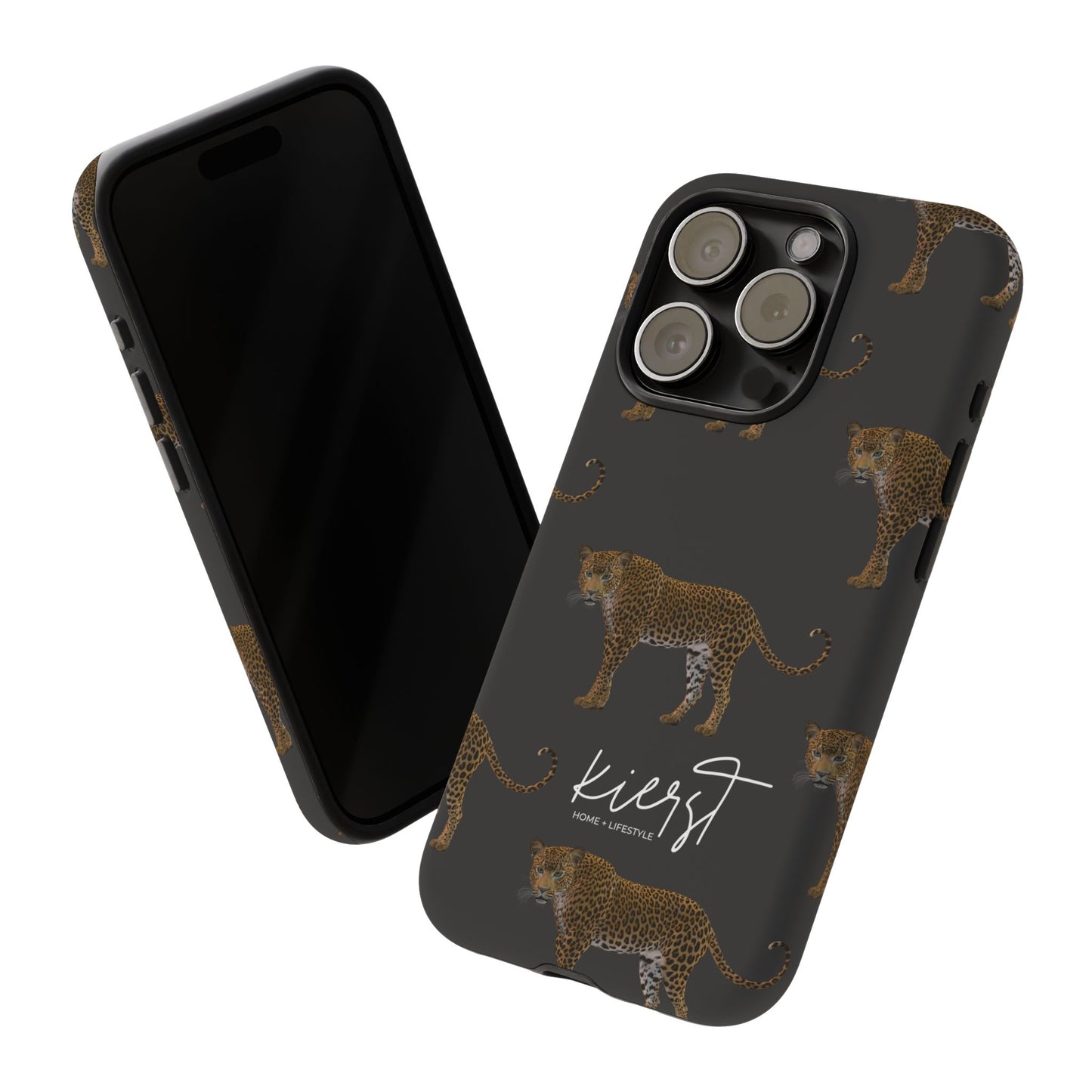 Leopards on Charcoal iPhone Case