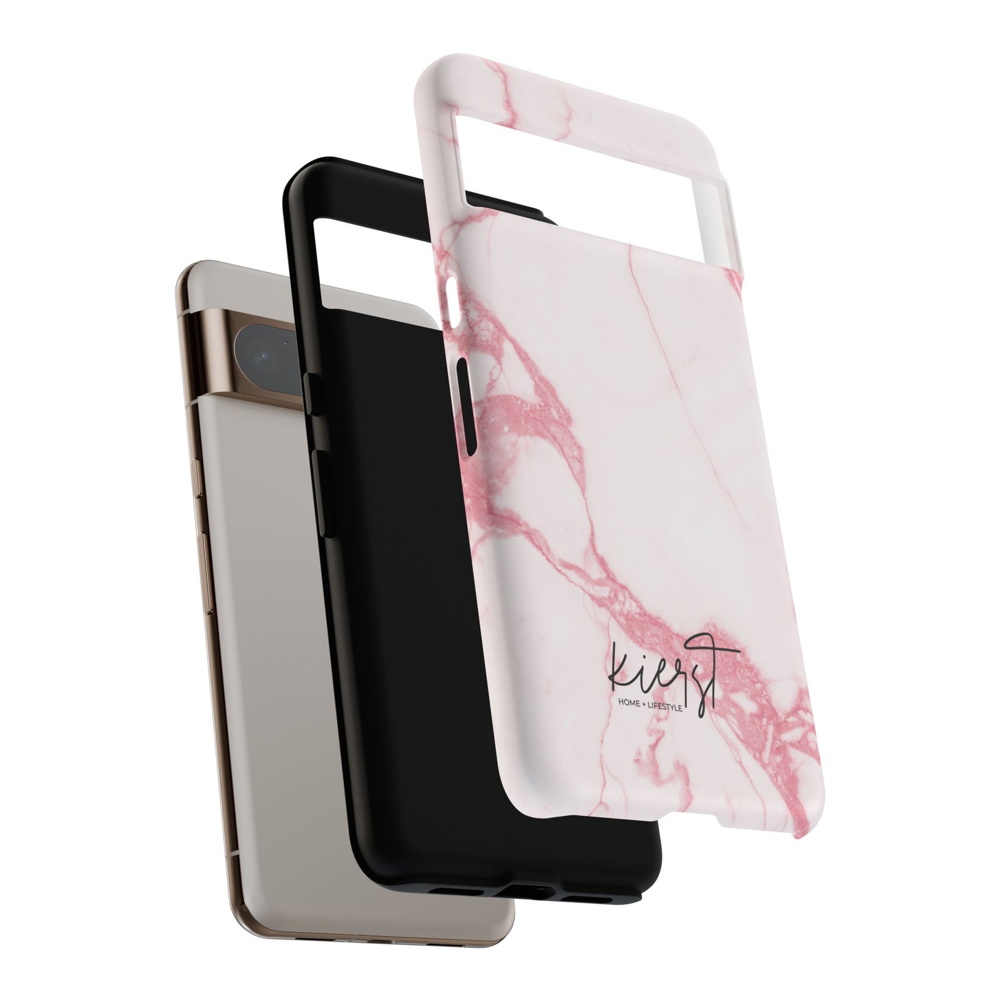 Pink & White Marble Google Pixel Case | Soft Polish, Everyday Protection