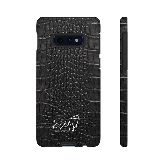 Black Alligator Print Samsung Galaxy Phone Case