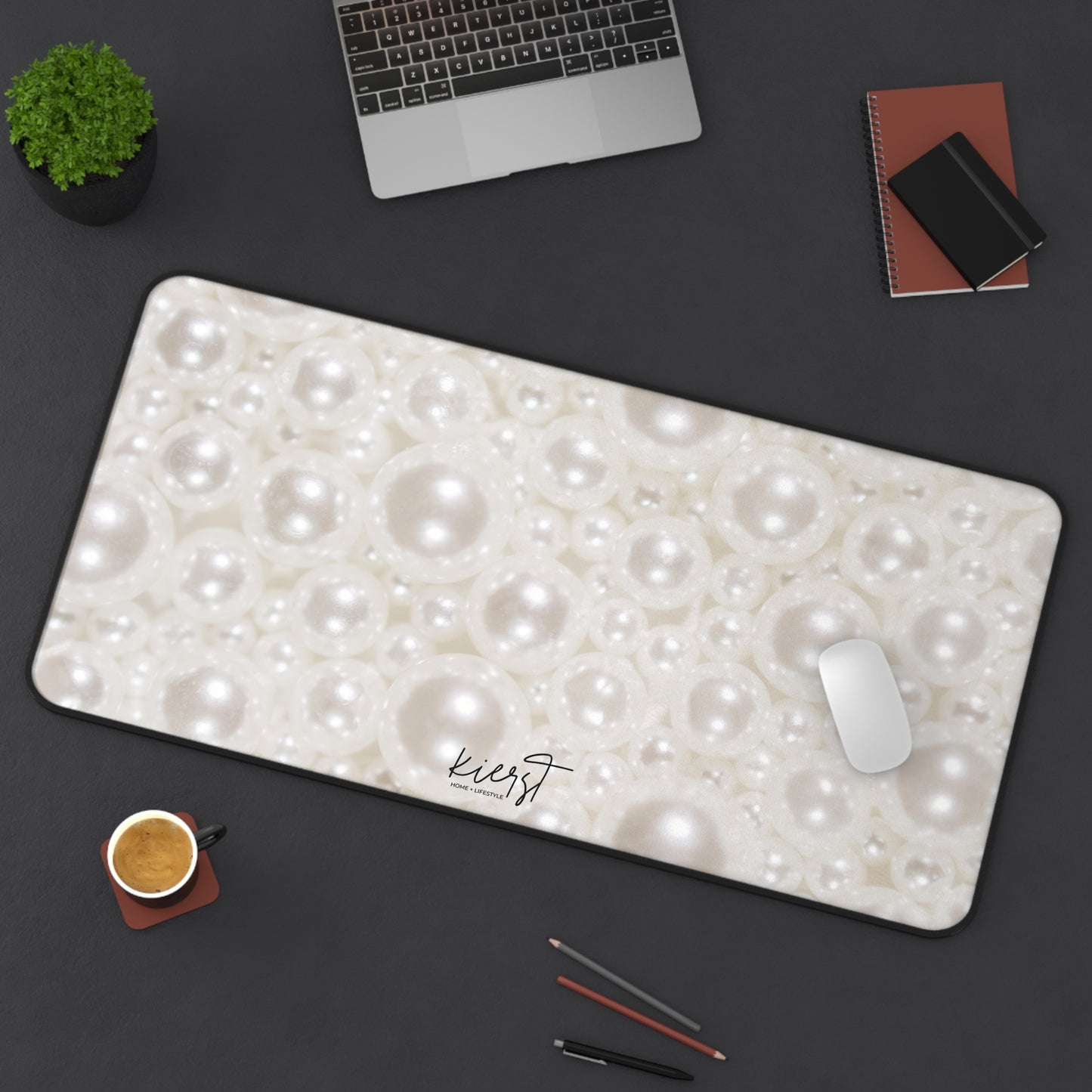 Various Pearls Desk Mat | Luxe-Inspired Workspace Accent