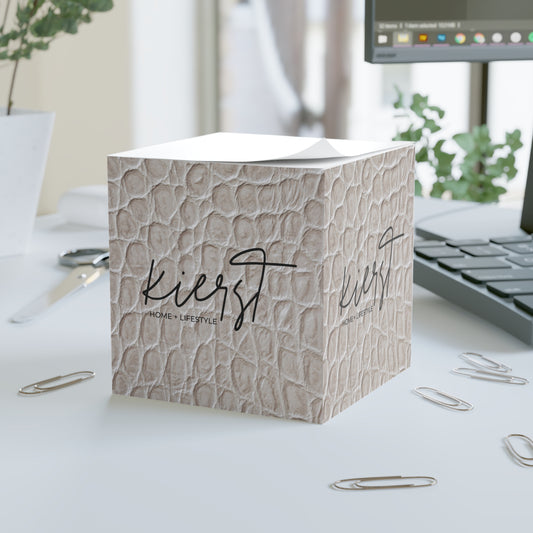 Cream Reptile Sticky Note Cube | Subtle Texture, Everyday Style