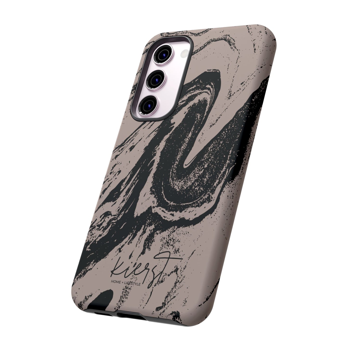 Taupe and Black Marble Samsung Galaxy Phone Case | Sleek, Durable Protection - Edgy, Modern Design