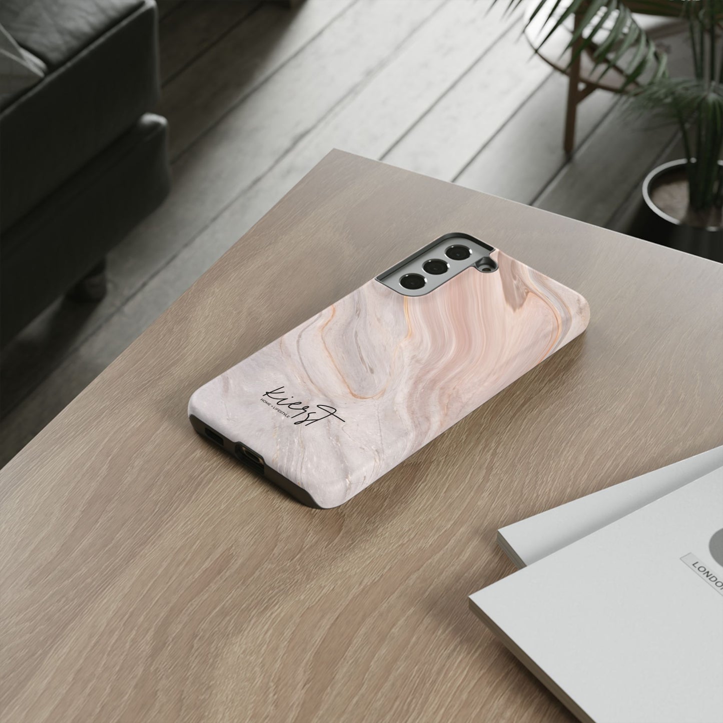 Blush Swirl Marble Samsung Galaxy Phone Case | Subtle Design, Timeless Tone