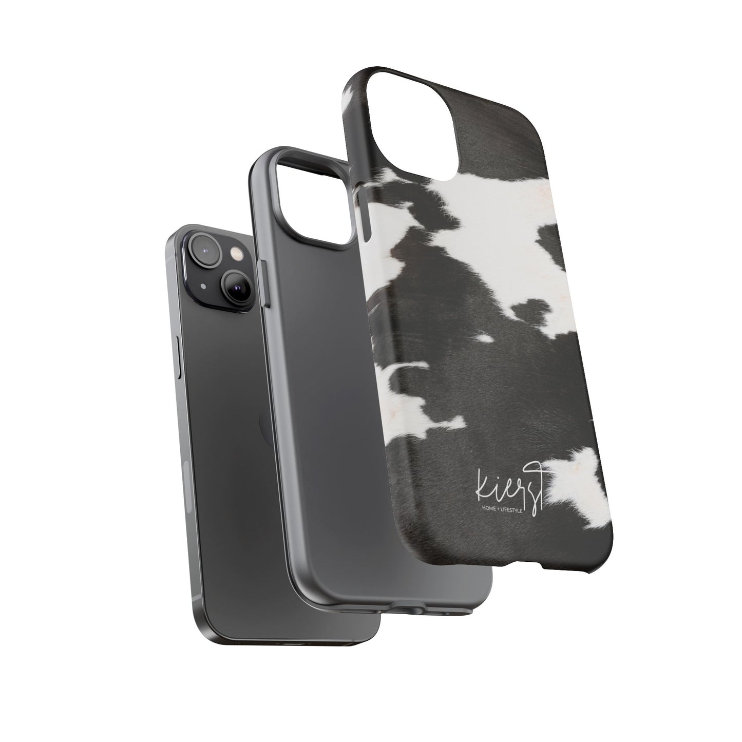Black and White Cow Hide Print iPhone Case