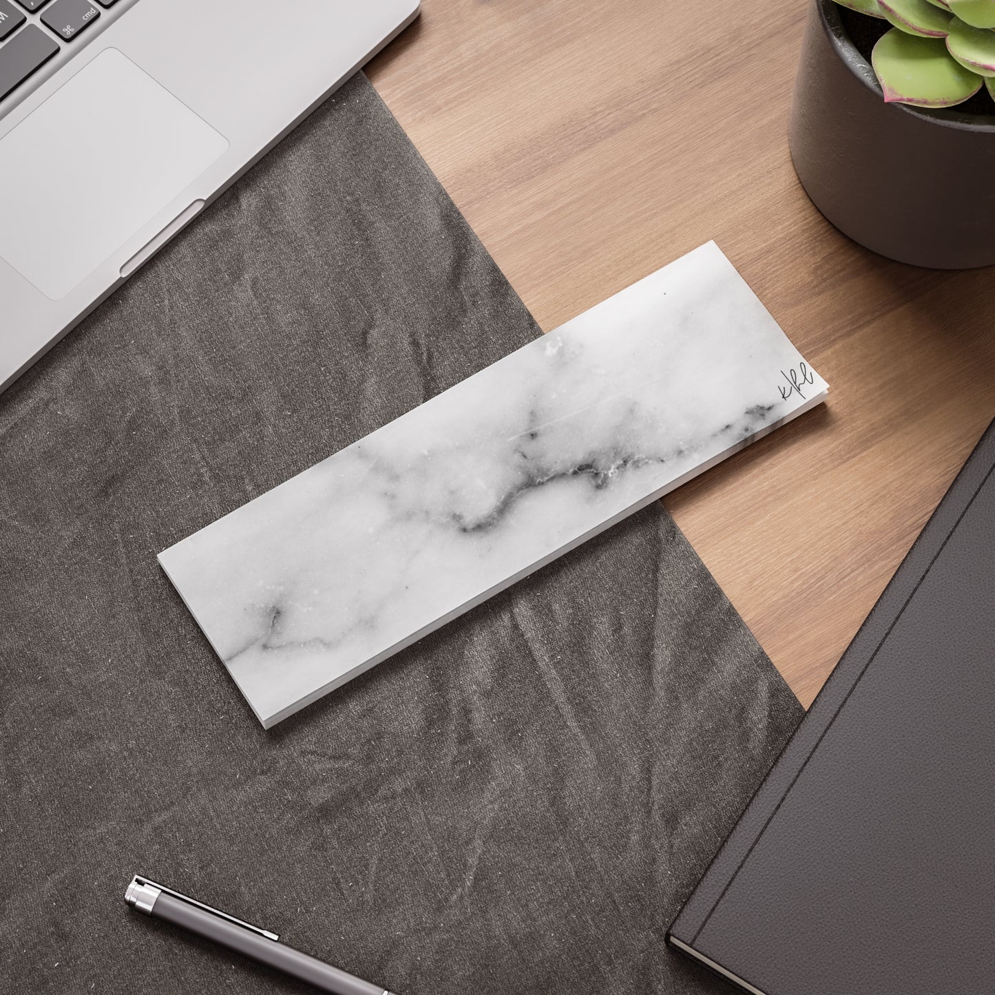 Lived-In Grey and White Marble Post-it® Note Pad