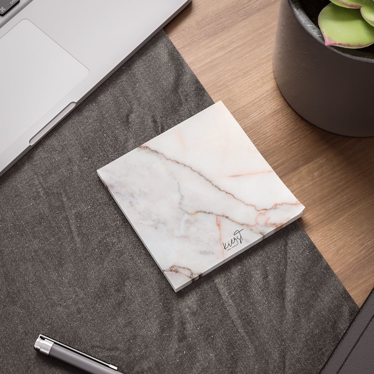 Warm White Marble Post-it® Note Pad | Elegant Stone-Inspired Sticky Notes for Office & Home