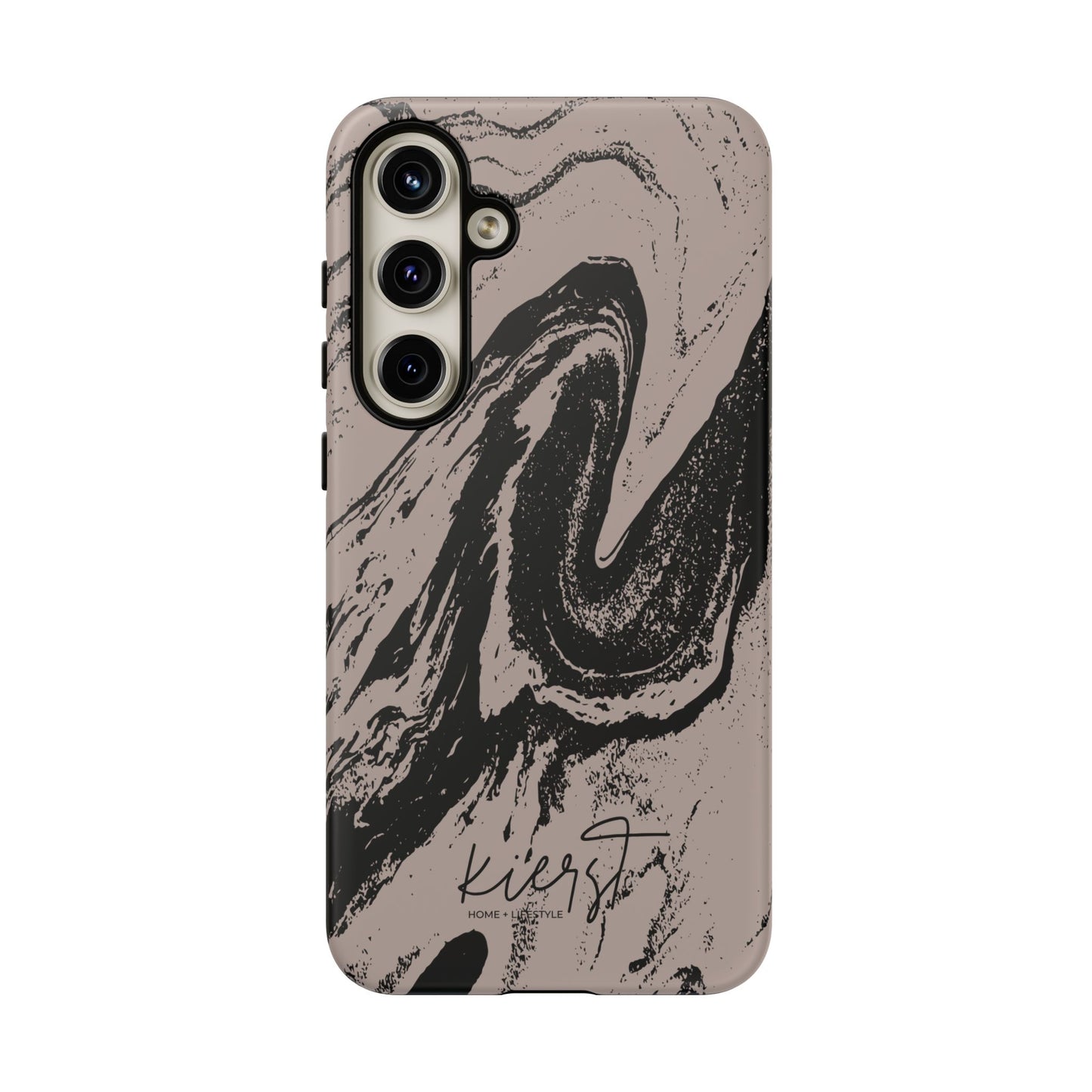 Taupe and Black Marble Samsung Galaxy Phone Case | Sleek, Durable Protection - Edgy, Modern Design