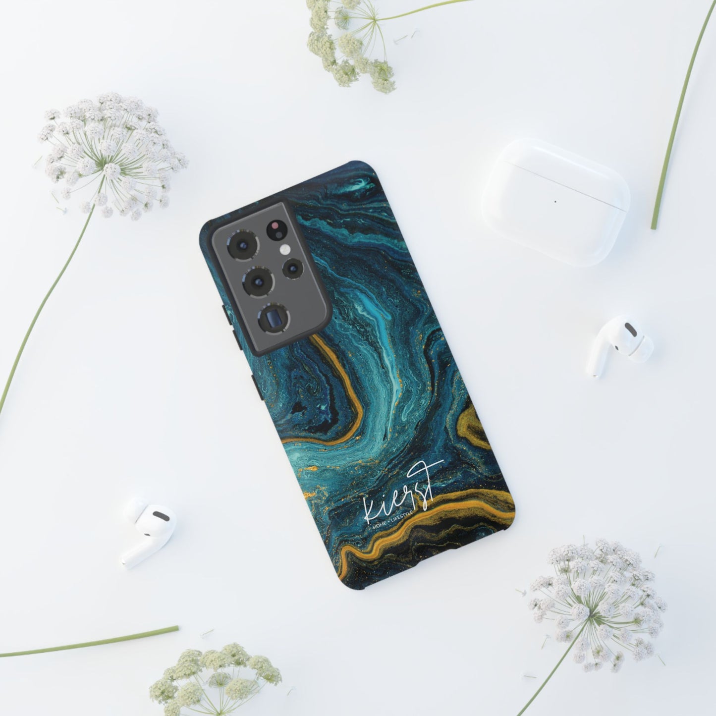 Gold & Teal Marble Samsung Galaxy Case | Swirled Depth Meets Everyday Edge