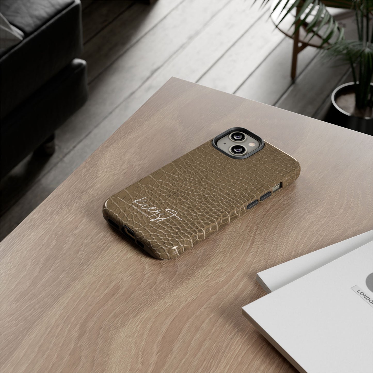Tan Alligator Print iPhone Case | Elevated texture meets everyday ease