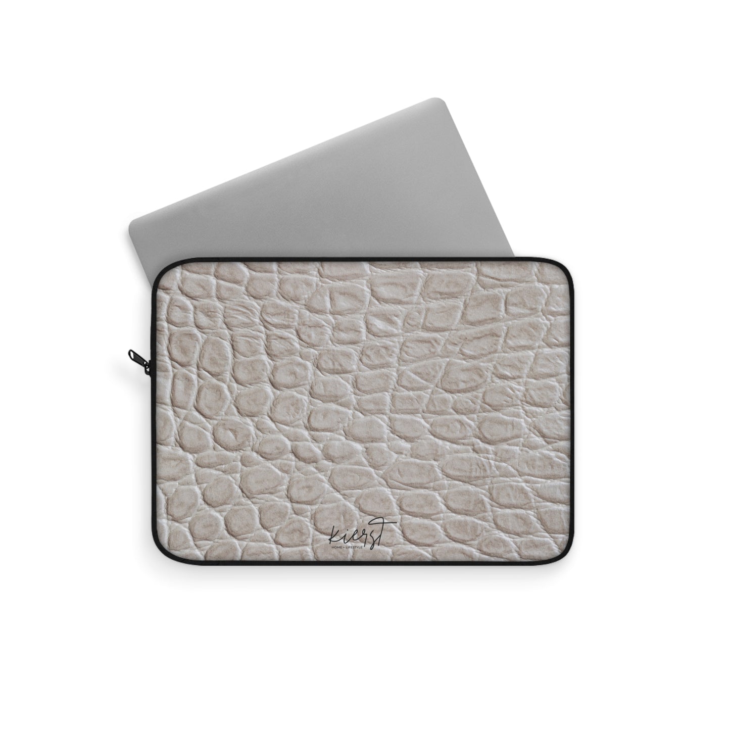 Cream Reptile Print Laptop Sleeve | Elevated Printed Texture for Everyday Tech
