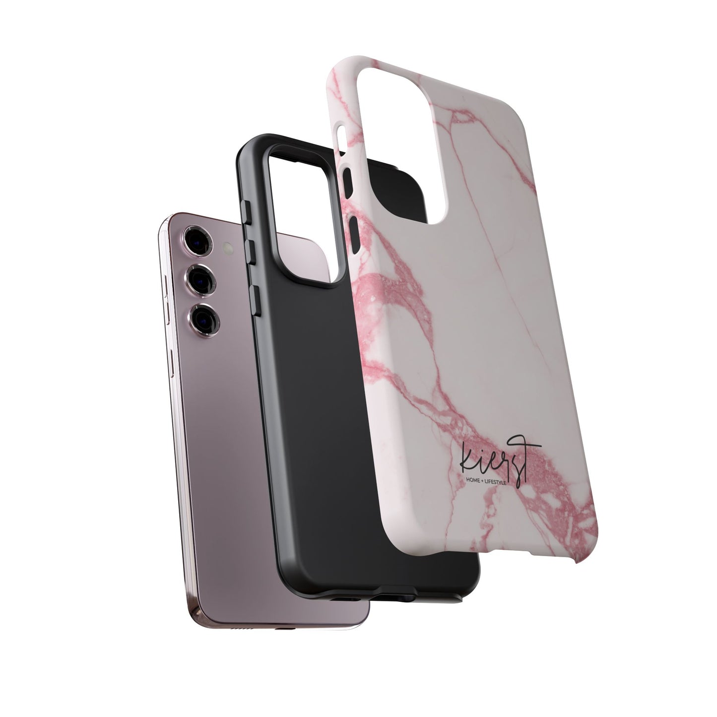 Pink & White Marble Samsung Galaxy Phone Case | Feminine, Polished, and Quietly Bold