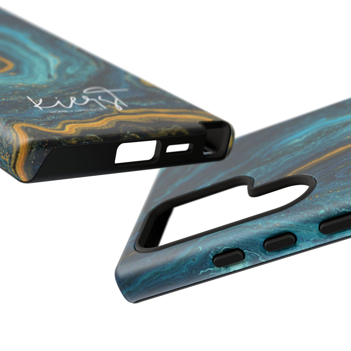 Gold & Teal Marble Samsung Galaxy Case | Swirled Depth Meets Everyday Edge