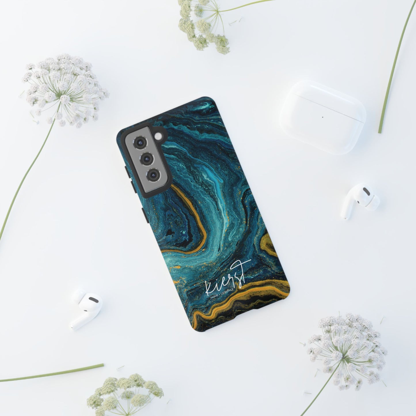 Gold & Teal Marble Samsung Galaxy Case | Swirled Depth Meets Everyday Edge
