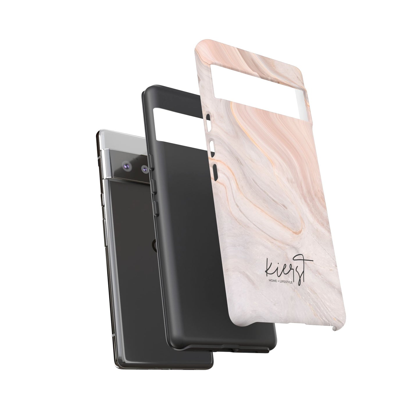Blush Swirl Marble Google Pixel Phone Case | Soft Movement Meets Curated Luxury