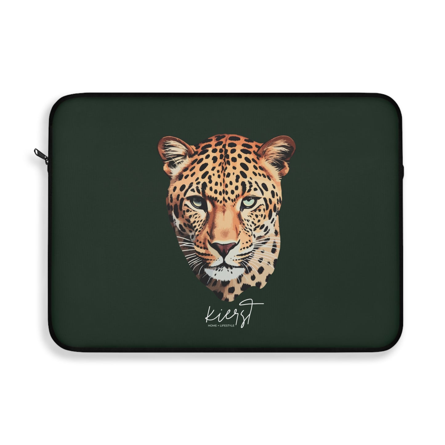 kierst Signature Midnight Pine Laptop Sleeve with Leopard Head - Limited Edition