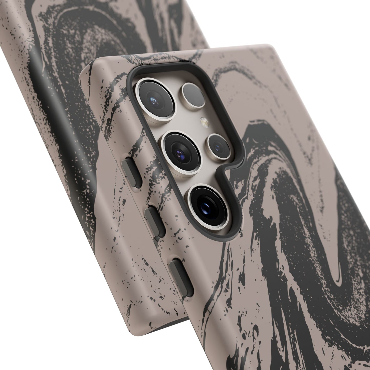 Taupe and Black Marble Samsung Galaxy Phone Case | Sleek, Durable Protection - Edgy, Modern Design