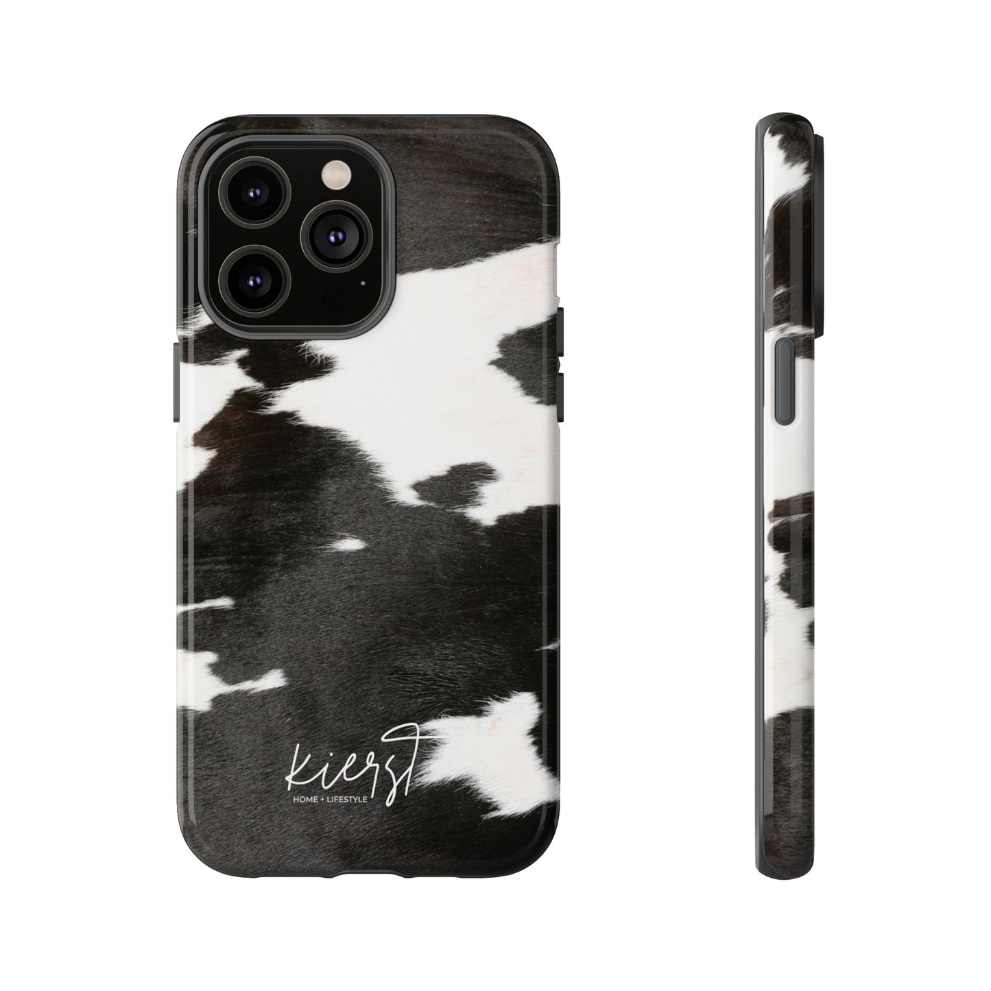 Black and White Cow Hide Print iPhone Case