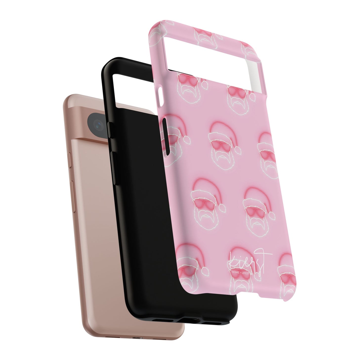 Holiday 25 Neon Sign Santa on Pink Google Pixel Phone Case