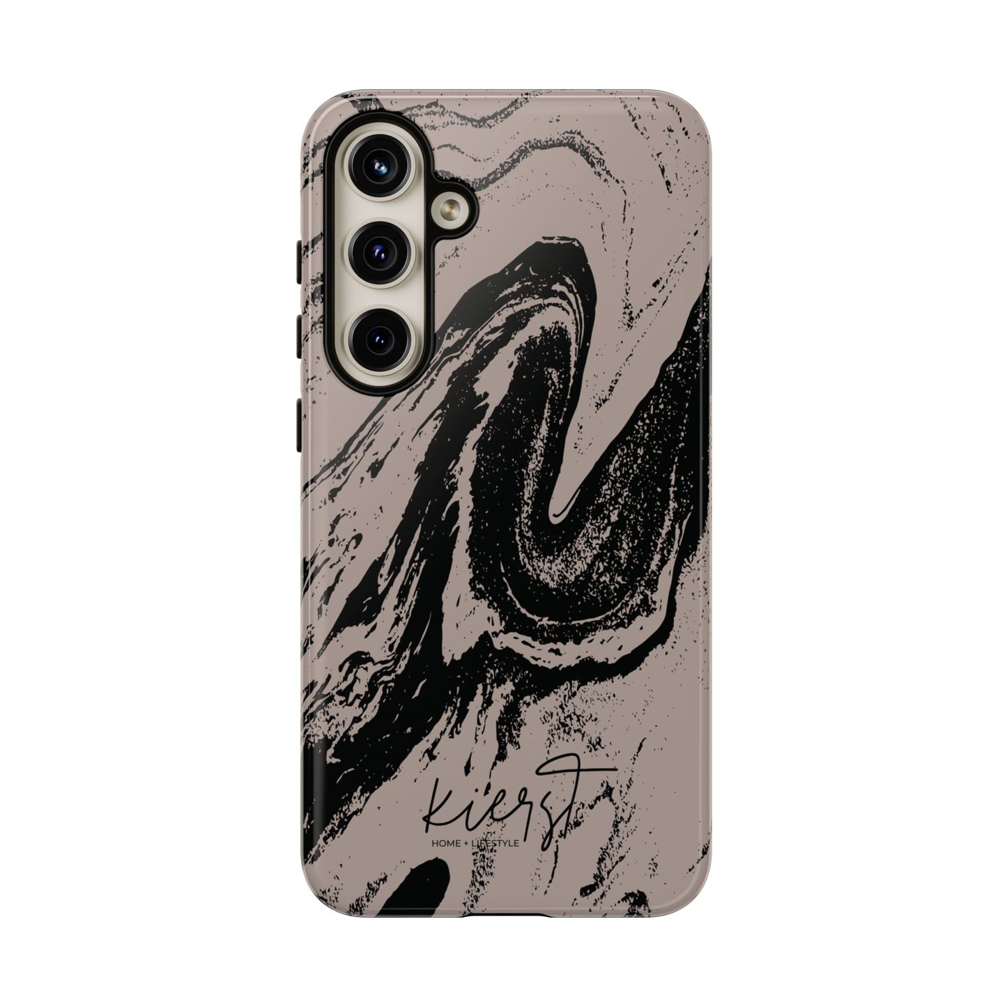 Taupe and Black Marble Samsung Galaxy Phone Case | Sleek, Durable Protection - Edgy, Modern Design