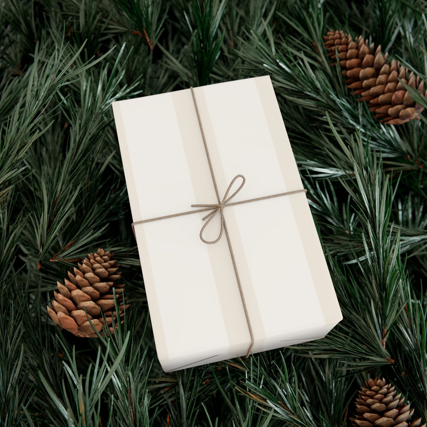 Cream Striped Gift Wrapping Paper