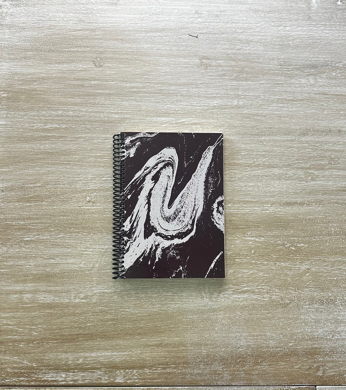 Cream Marble on Signature Velvet Noir Notebook