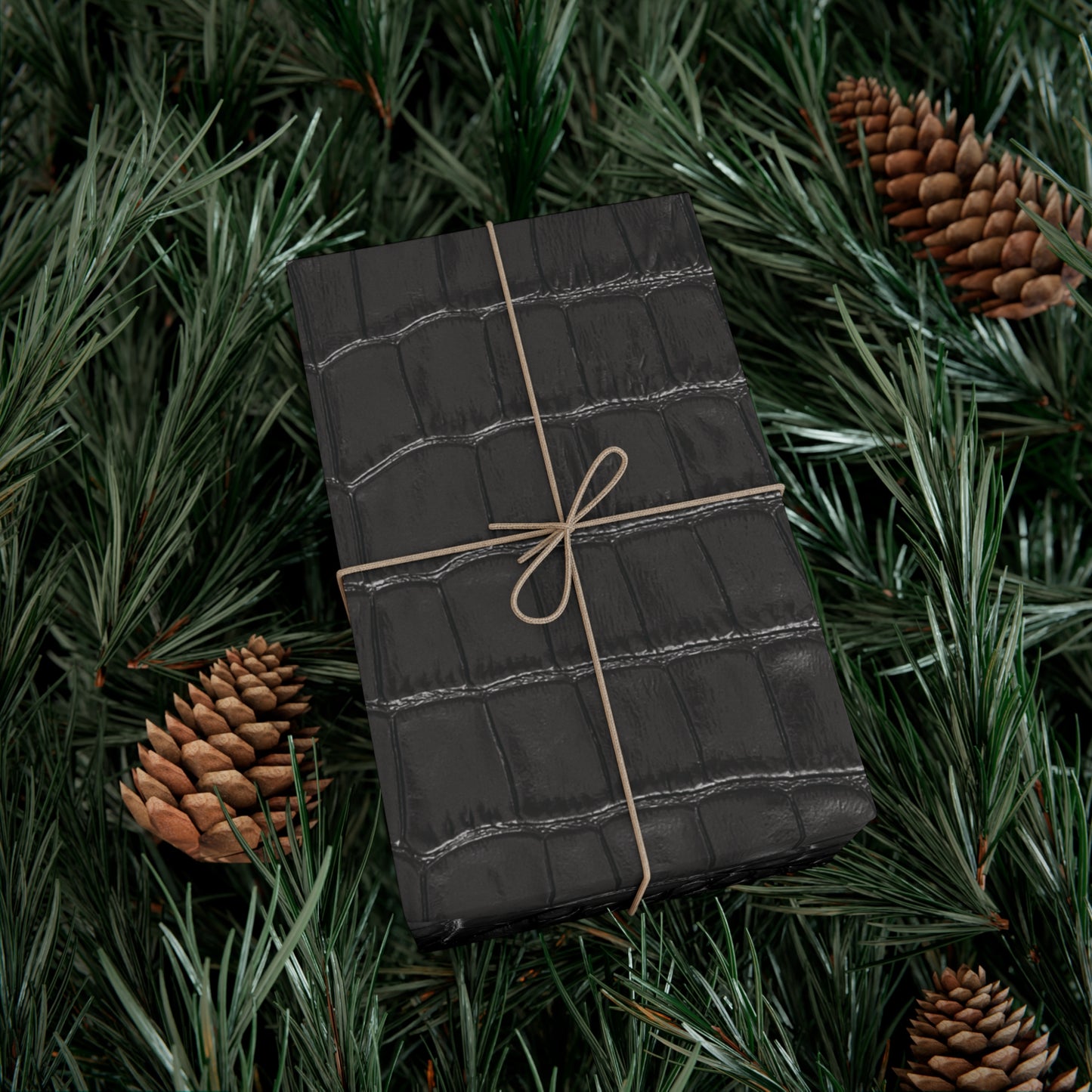 Black Alligator Print Gift Wrapping Paper