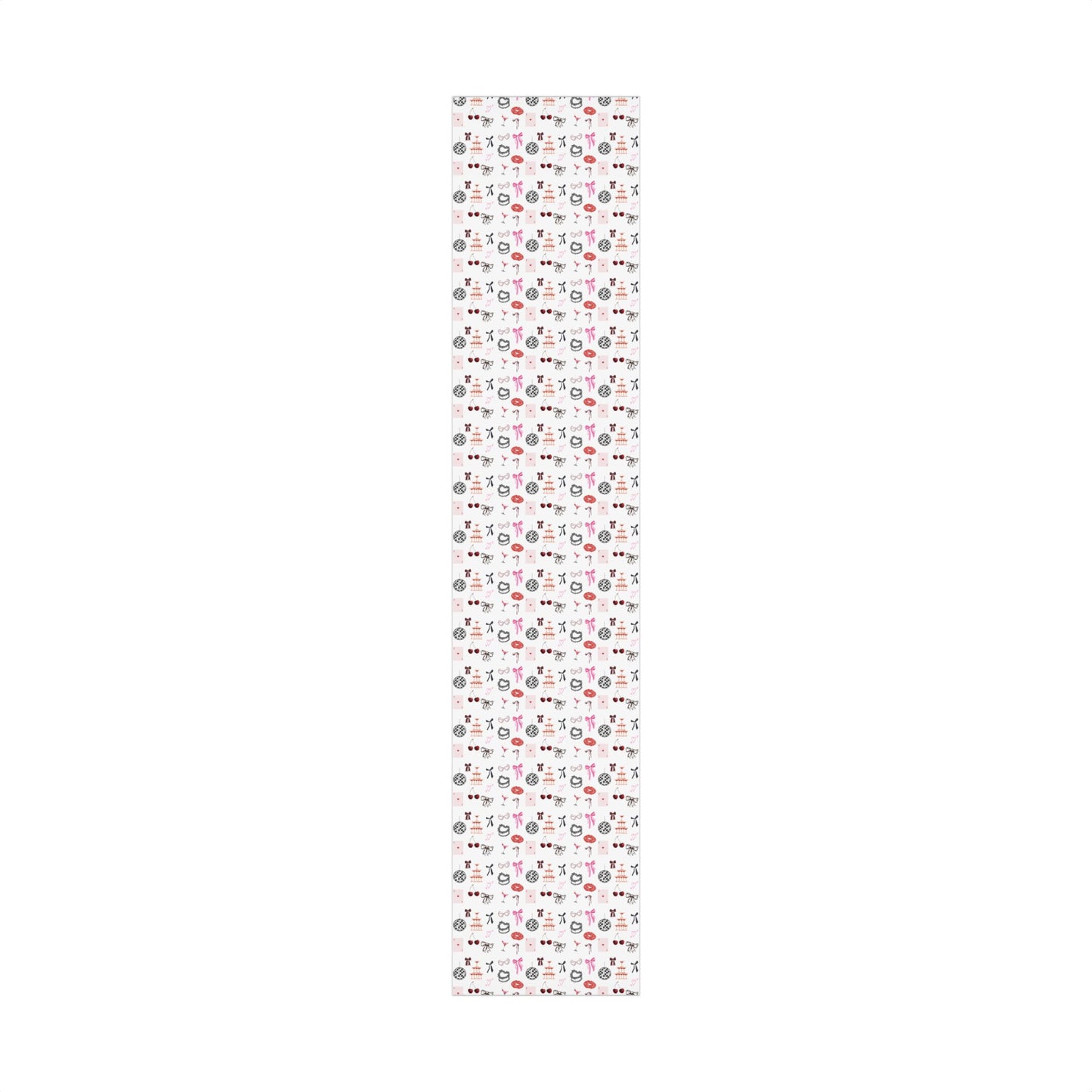 Edge of Romance Wrapping Paper | White Background Gift Wrap with Chic Sticker-Inspired Design
