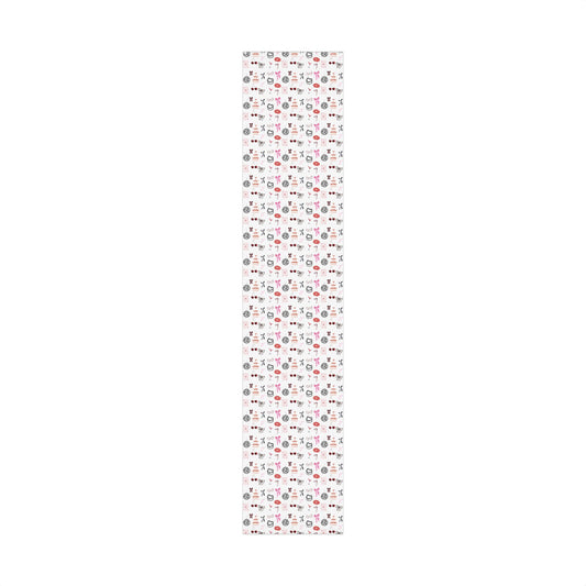 Edge of Romance Wrapping Paper | White Background Gift Wrap with Chic Sticker-Inspired Design