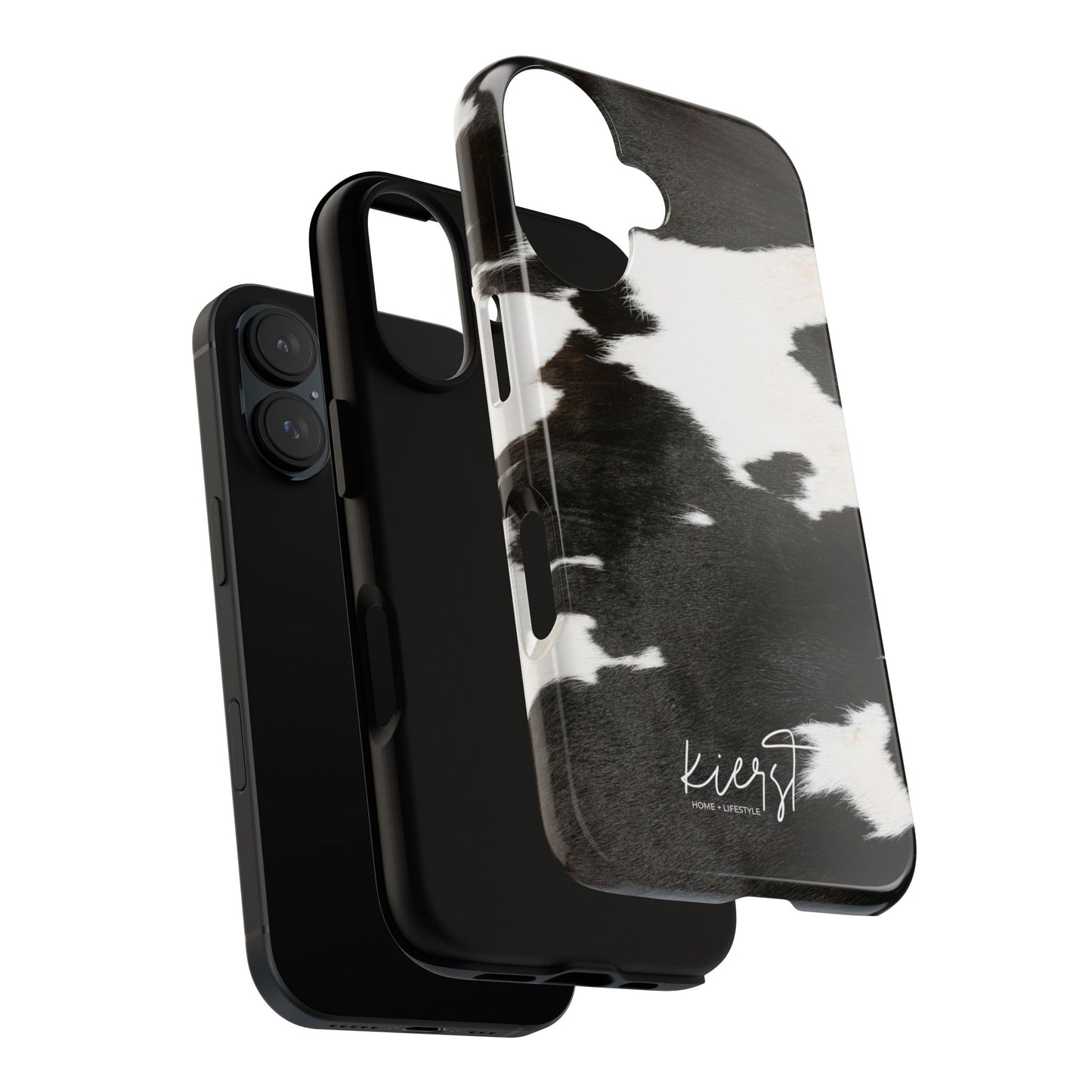 Black and White Cow Hide Print iPhone Case
