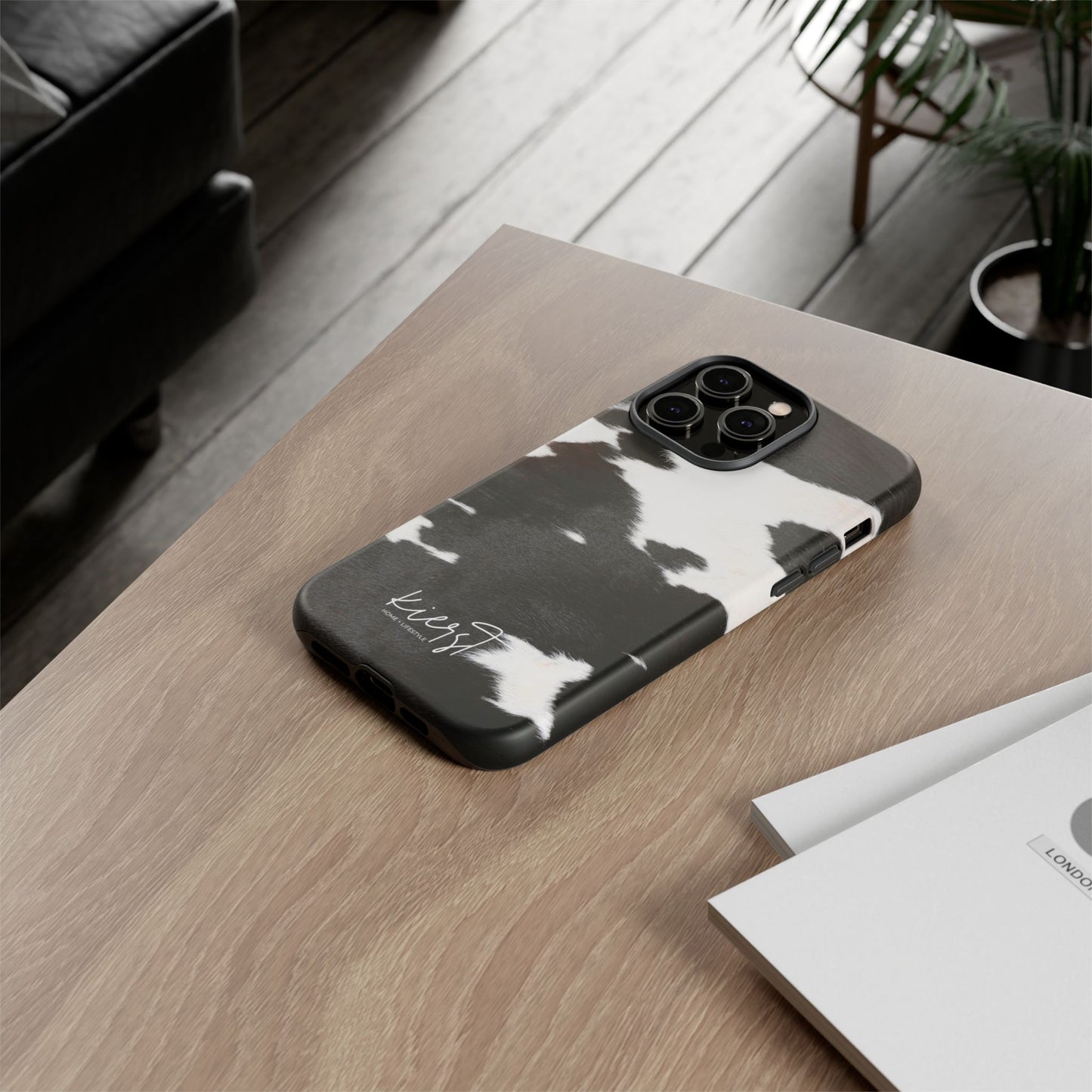 Black and White Cow Hide Print iPhone Case