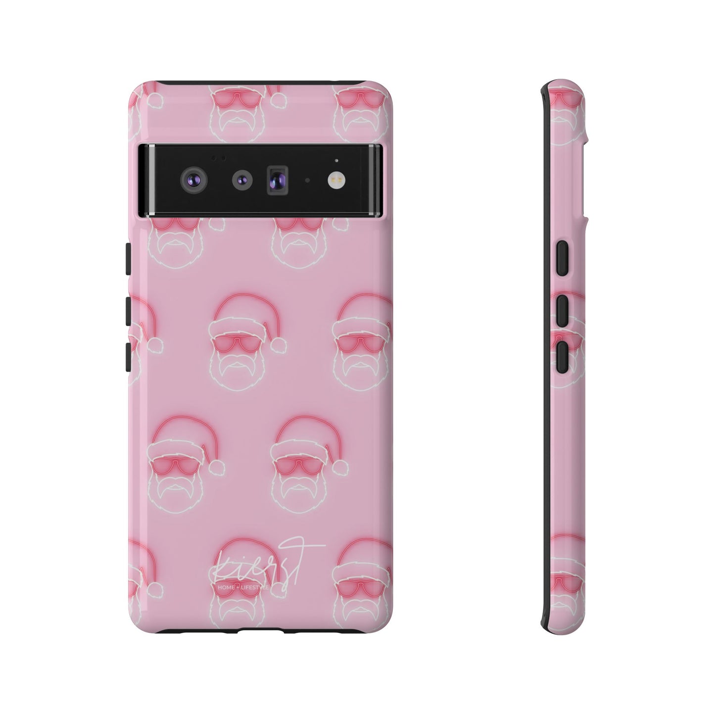 Holiday 25 Neon Sign Santa on Pink Google Pixel Phone Case