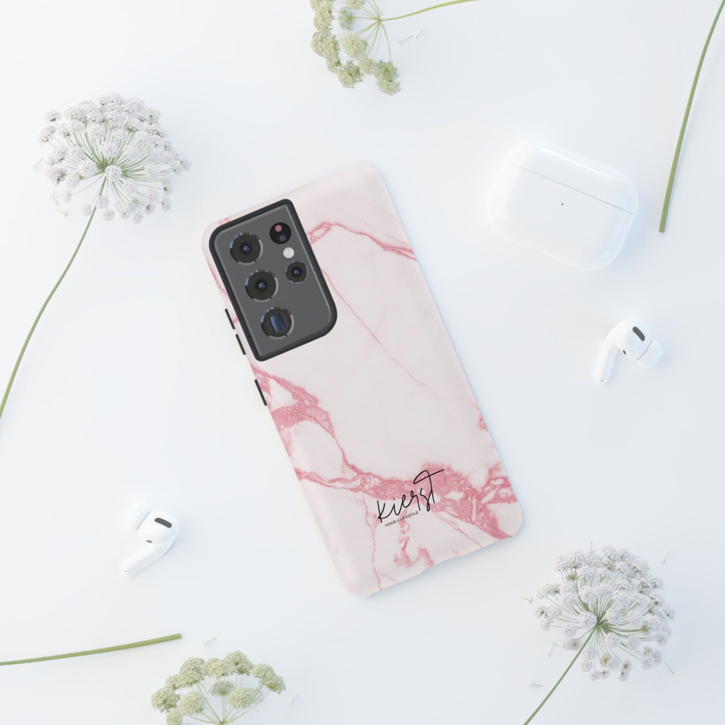 Pink & White Marble Samsung Galaxy Phone Case | Feminine, Polished, and Quietly Bold