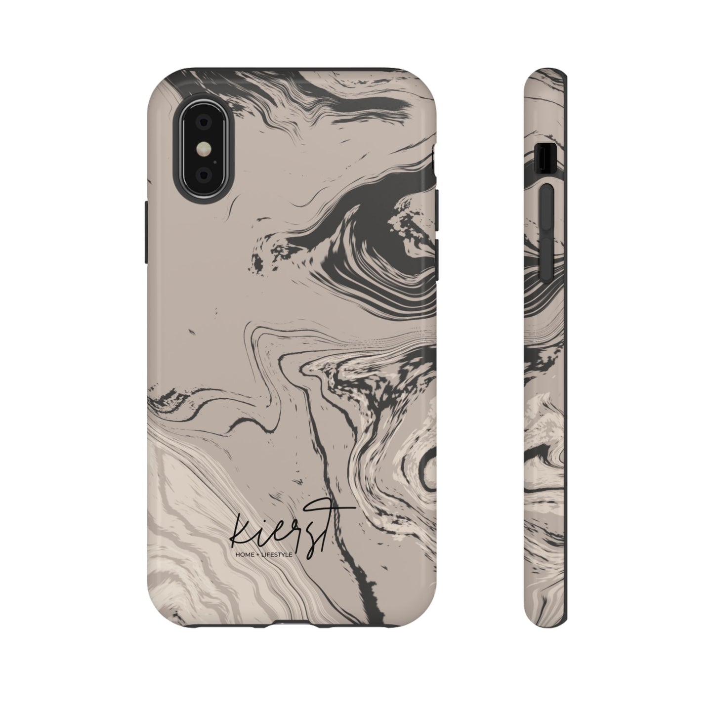 Cream, Grey, and Taupe Marble iPhone Case | A Bold Neutral Grounded in Softness