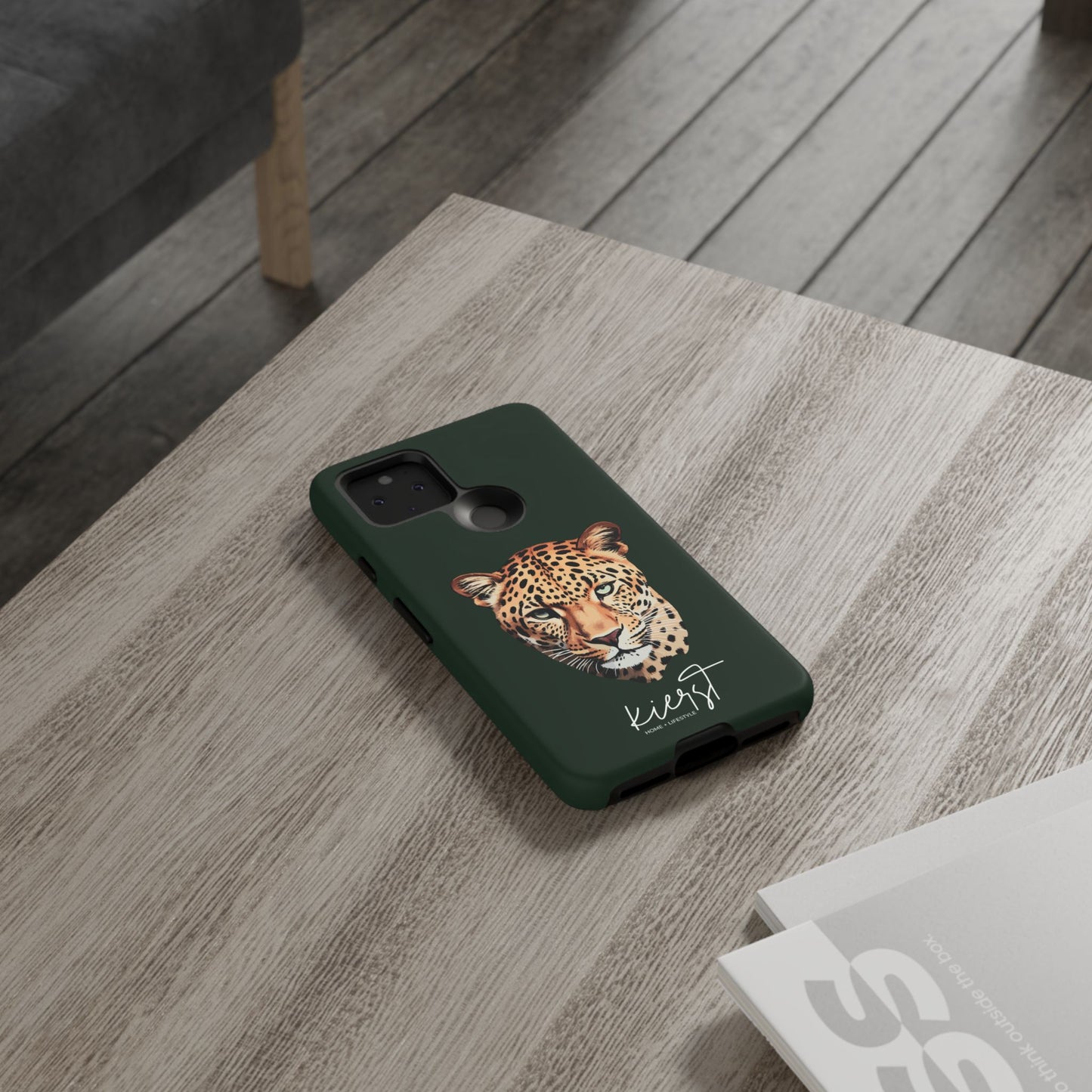 Leopard Head on Signature Midnight Pine Google Pixel Phone Case