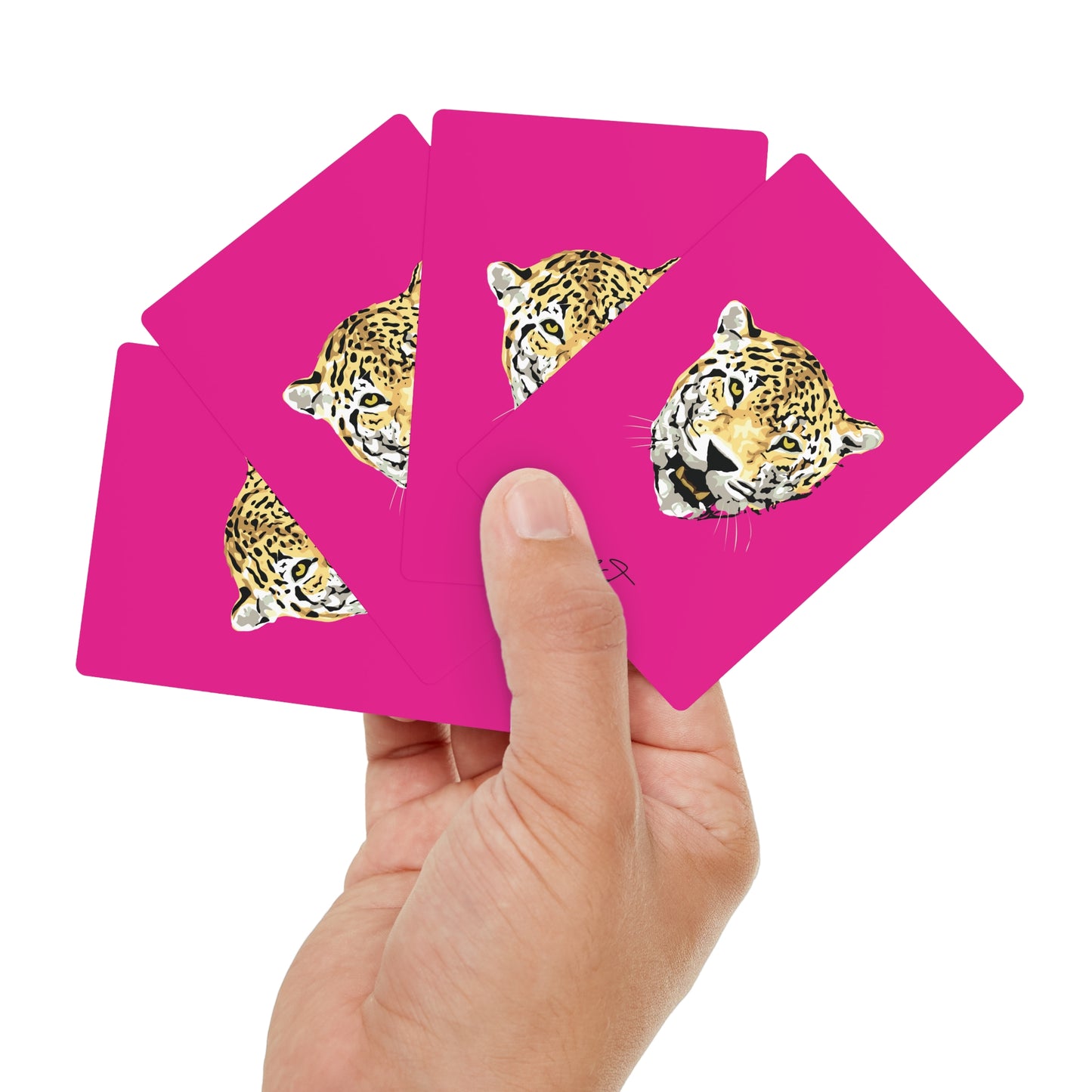 Limited Edition Leopard Head Poker Playing Cards – Signature Hot Pink Deck
