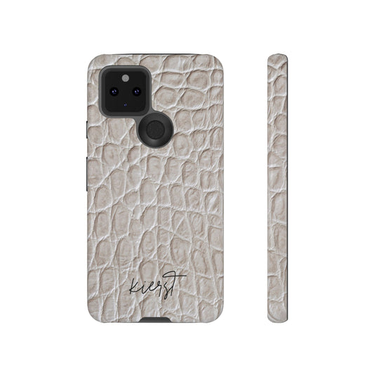 Cream Reptile Print Google Pixel Phone Case | Neutral Texture, Effortless Luxury