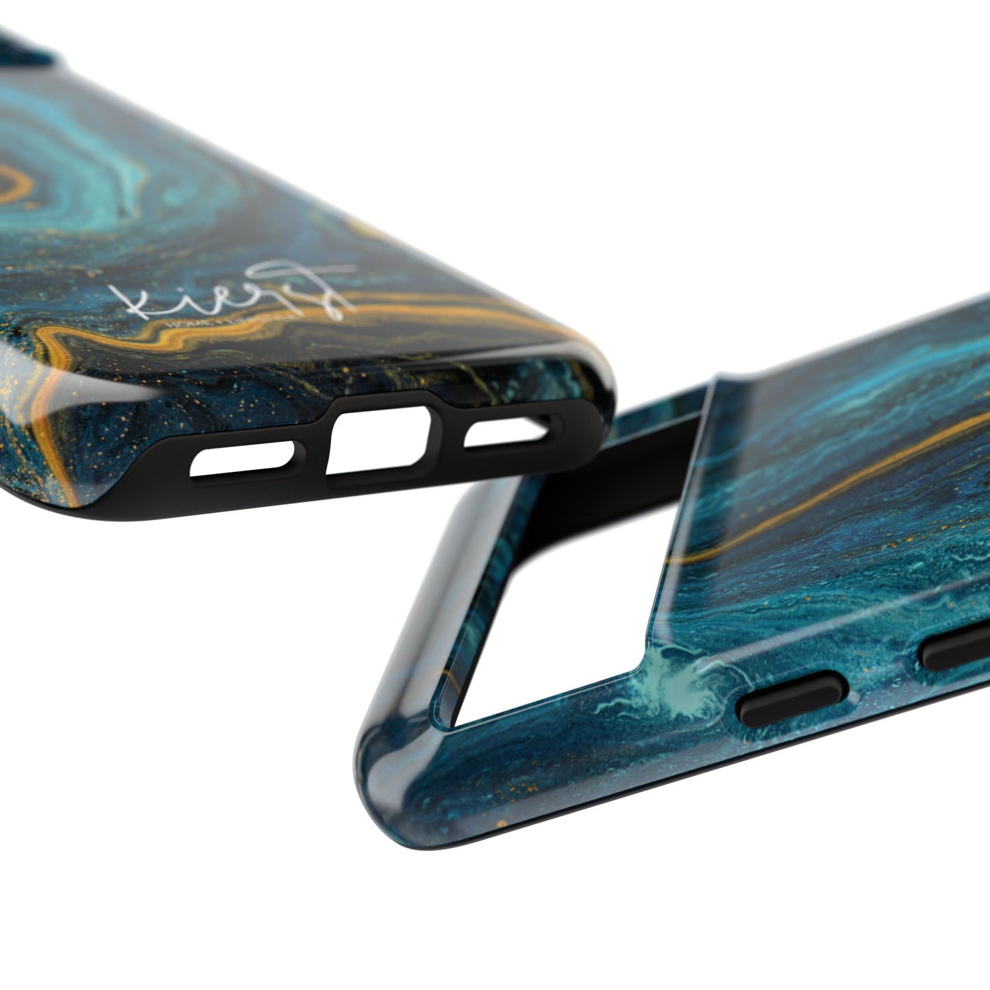 Gold & Teal Marble Google Pixel Case | A Bold Blend of Color & Contrast