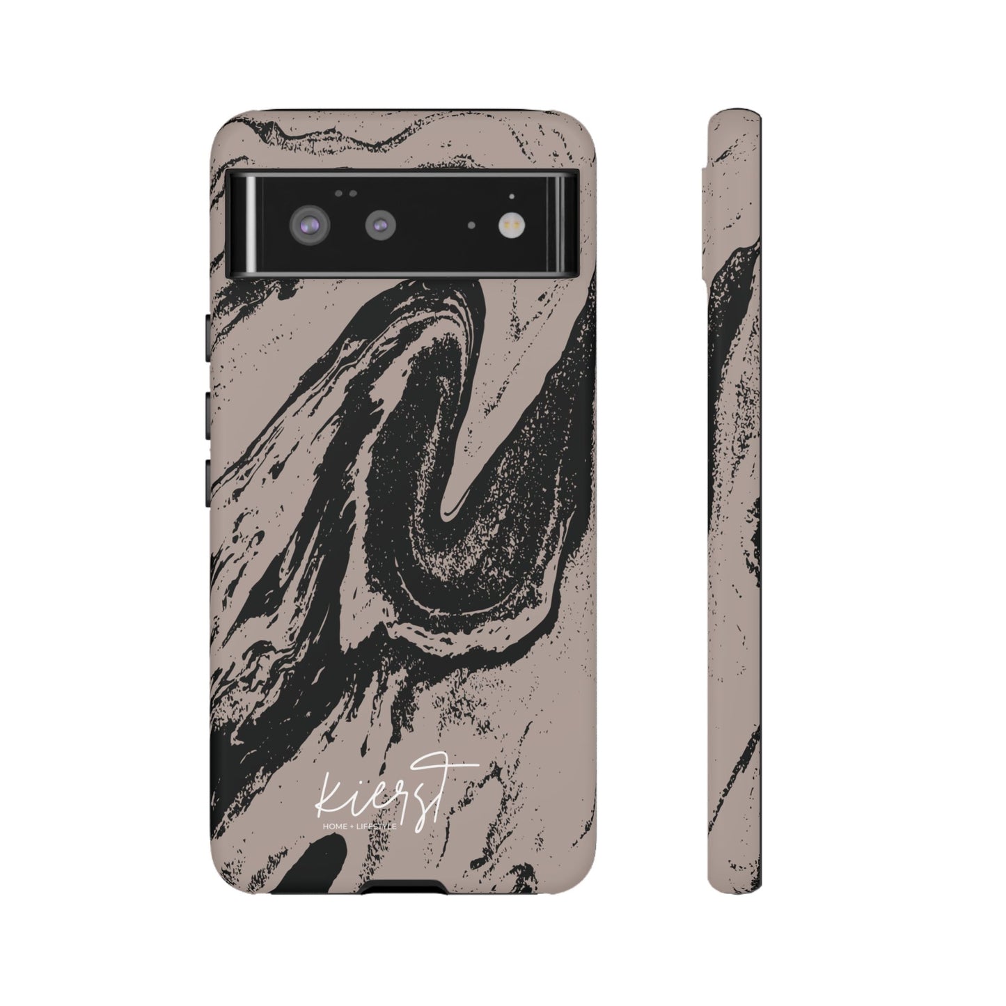 Taupe and Black Marble Google Pixel Phone Case | Artistic, Durable Protection For Your Pixel