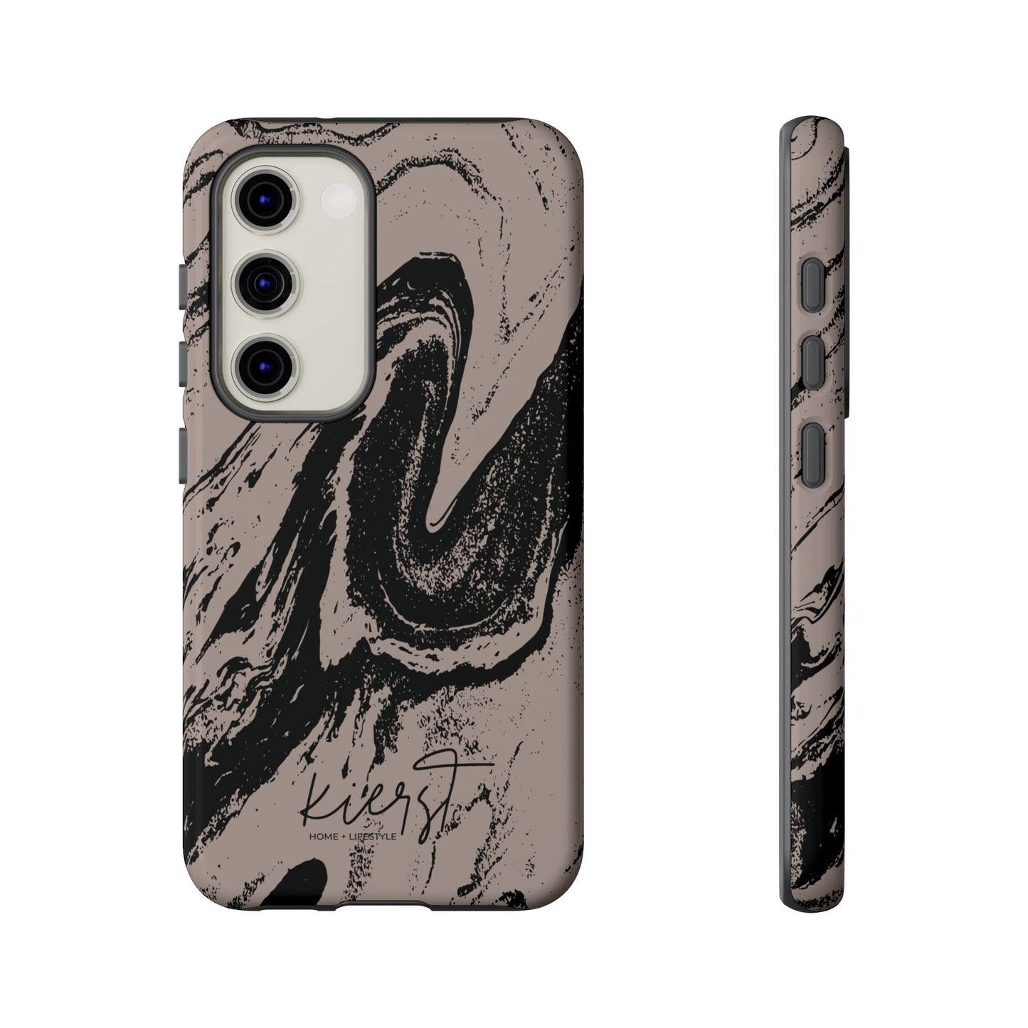 Taupe and Black Marble Samsung Galaxy Phone Case | Sleek, Durable Protection - Edgy, Modern Design