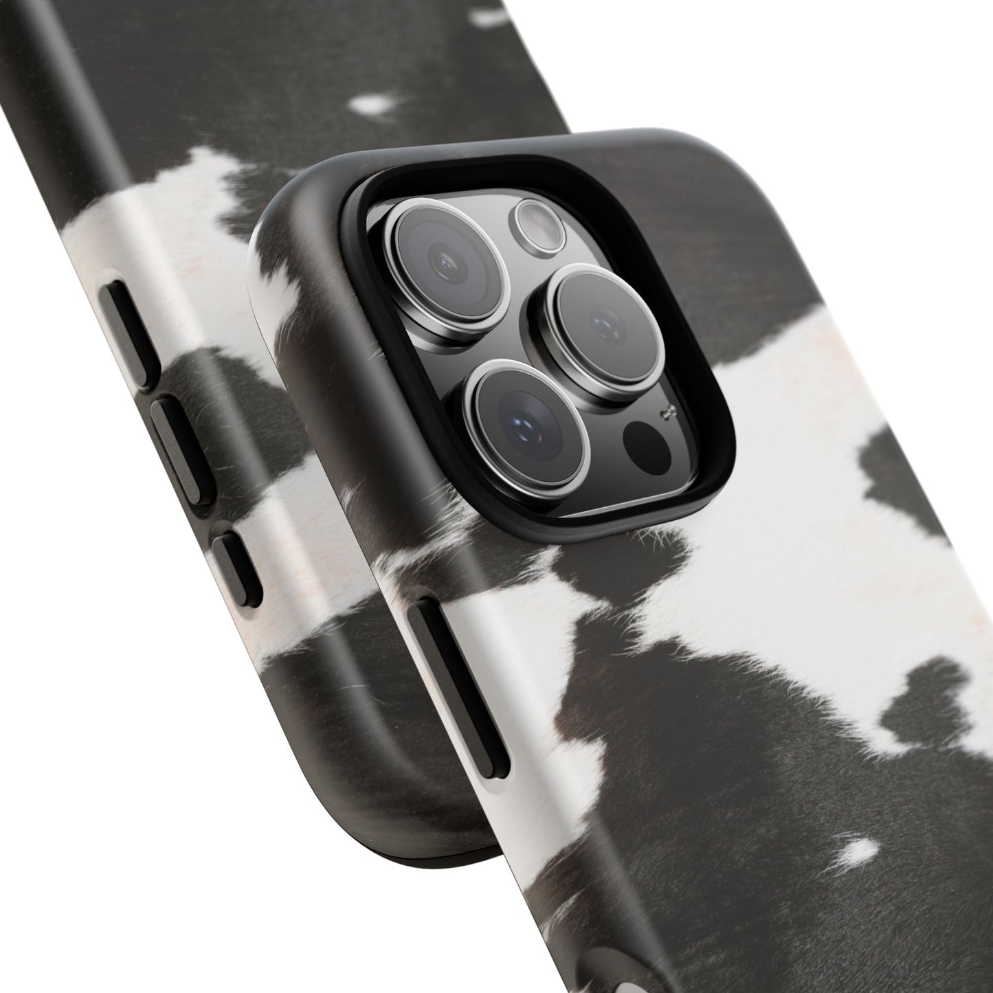 Black and White Cow Hide Print iPhone Case