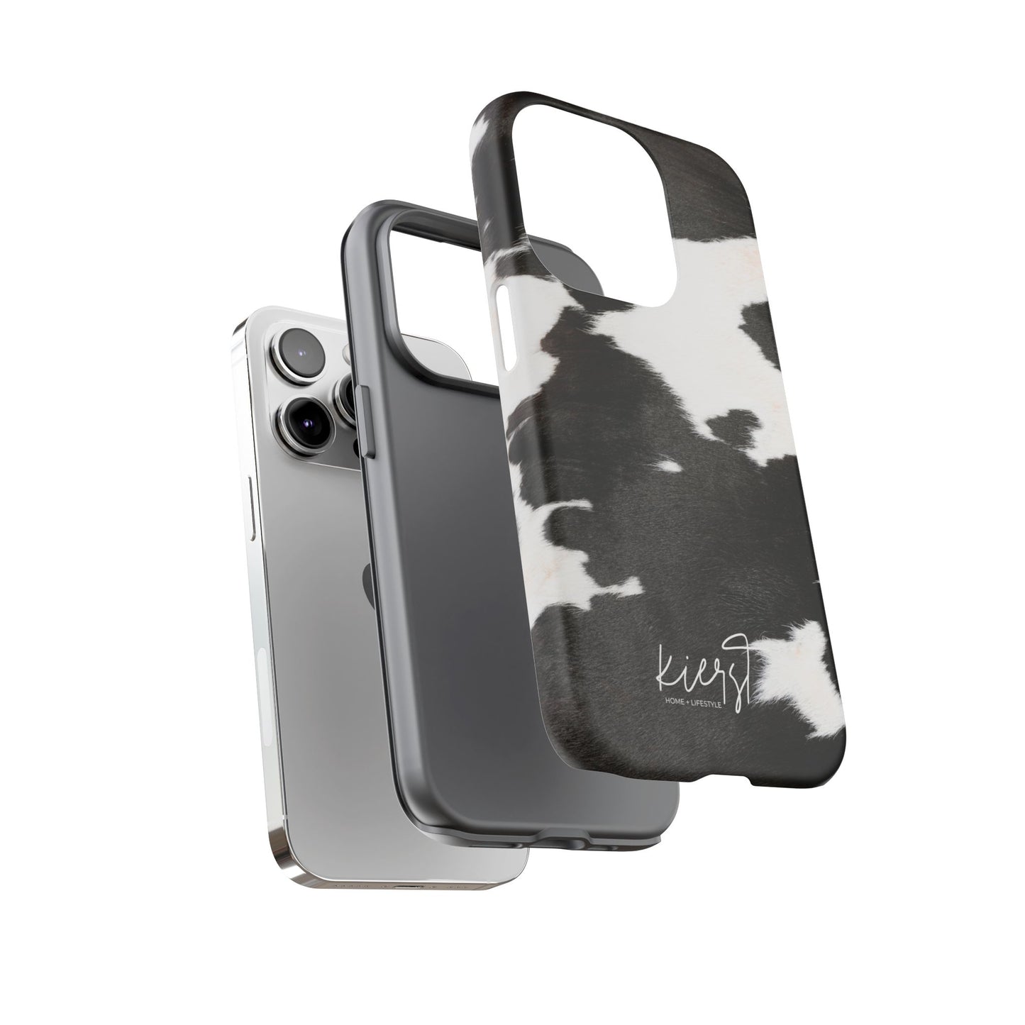 Black and White Cow Hide Print iPhone Case