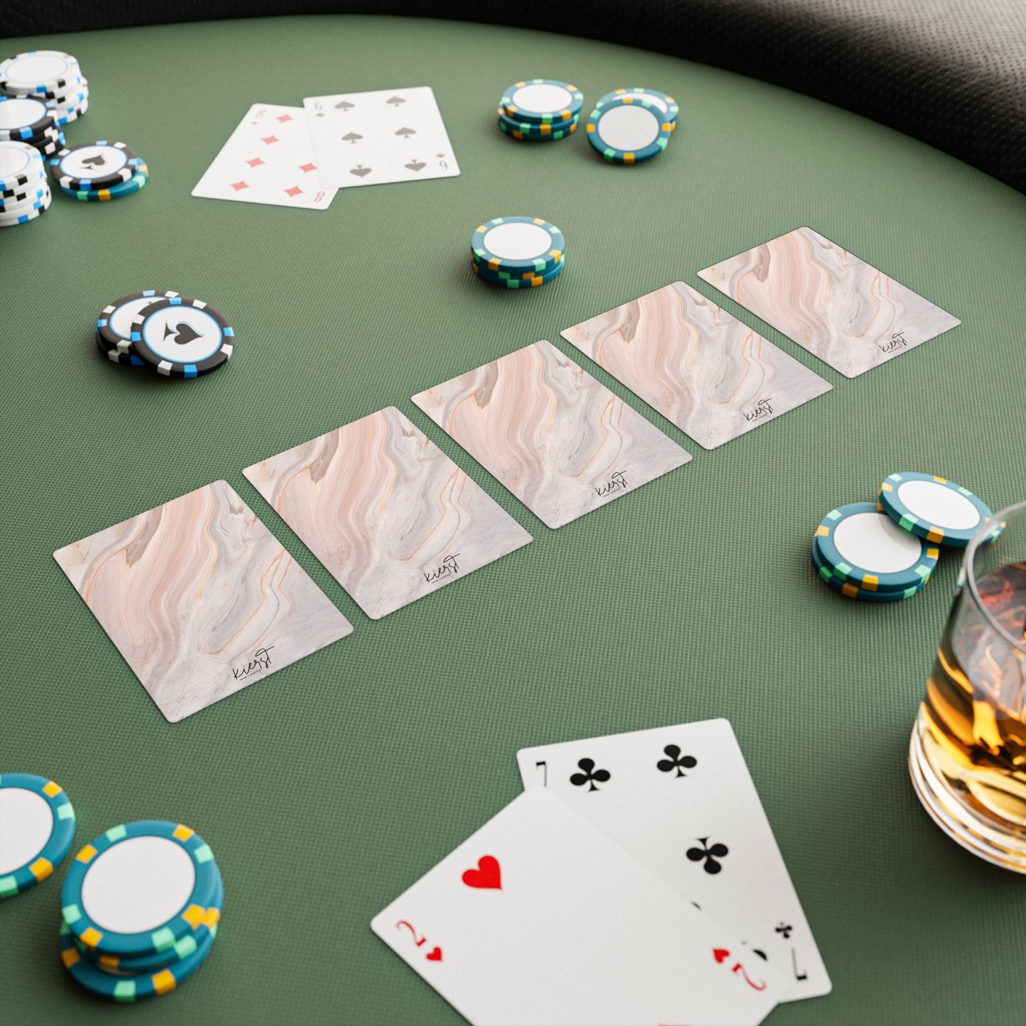 Blush Swirl Marble Poker Playing Cards ā Luxury 54 Card Deck