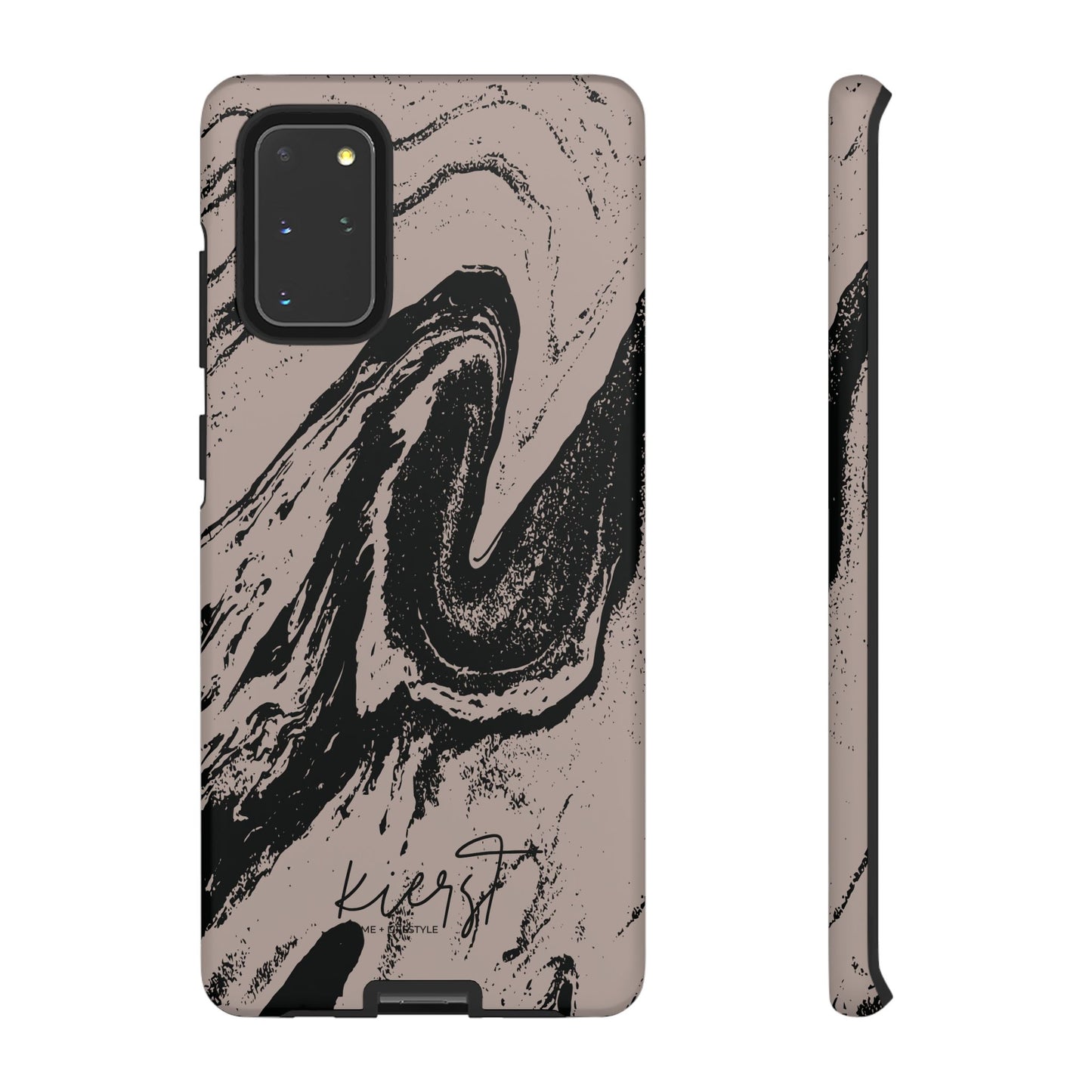 Taupe and Black Marble Samsung Galaxy Phone Case | Sleek, Durable Protection - Edgy, Modern Design