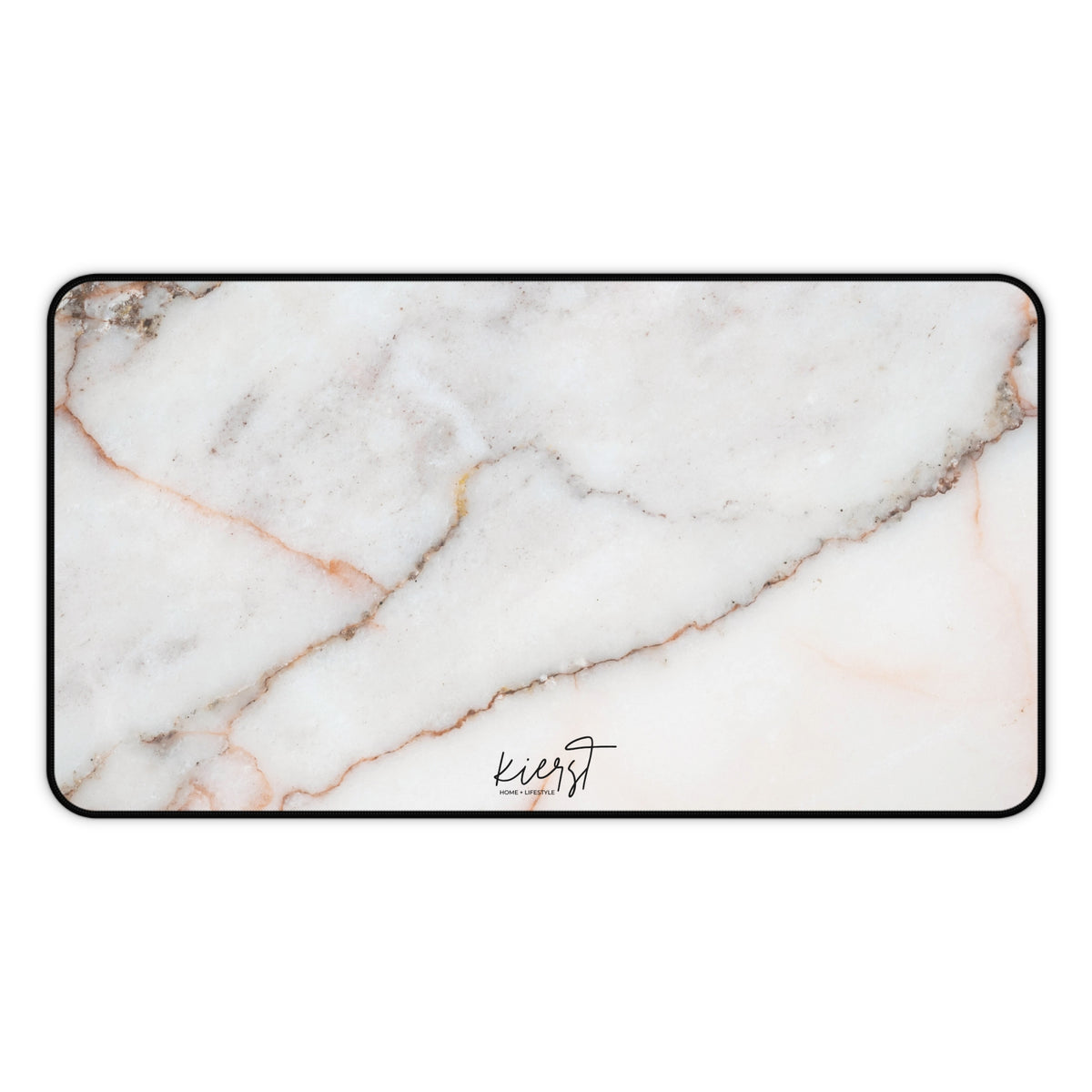 Warm White Marble Print Desk Mat