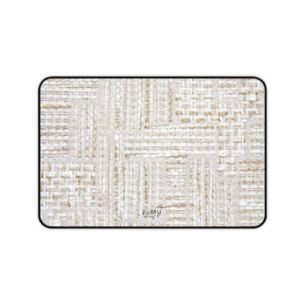 Cream + Gold Tweed Print Desk Mat